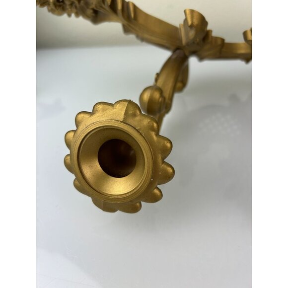 Triple Plastic Gold Candle Curved Wall Sconce MCM Homco USA Hollywood Regency - Picture 12 of 16